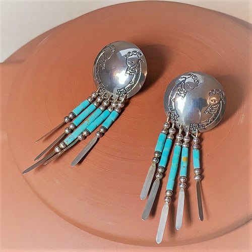 Zuni Silver and Turquoise Earrings NA