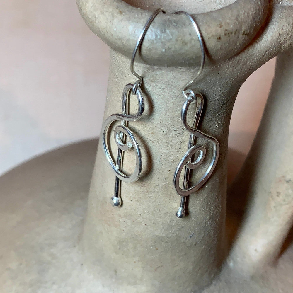 Treble Clef Earrings - Silver JRJ Designs