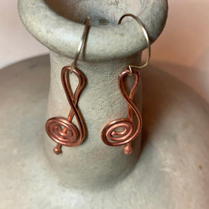 Treble Clef Earrings - Copper JRJ Designs