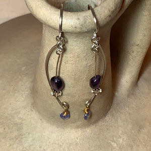 Sterling Silver Earrings w/Amethyst and Tanzanite JRJ Designs