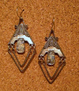 Madrona Roman Glass Earrings with Chain Madrona