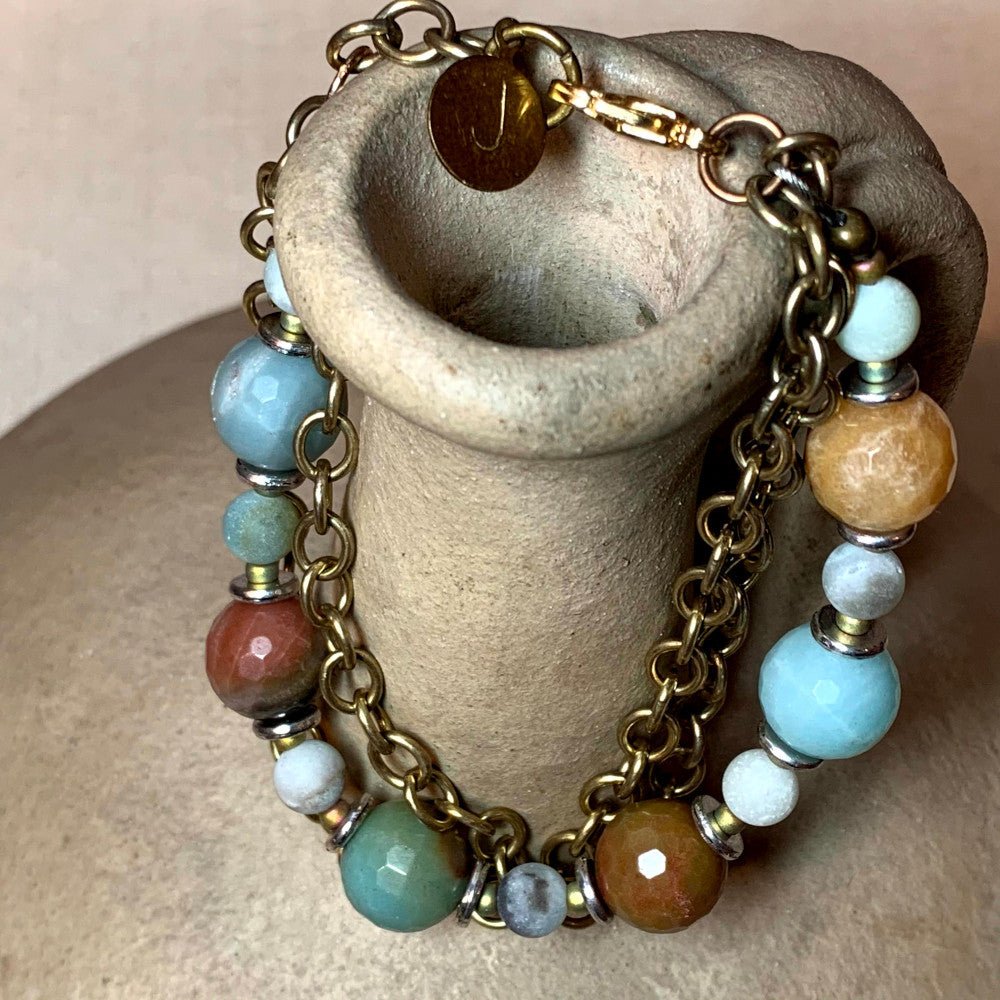 Amazonite and Agate Bracelet | DebSoChic